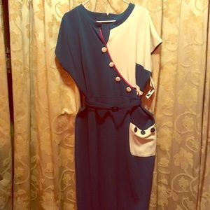 Tatyana teal blue 40’s style Pinup dress NEW 4X